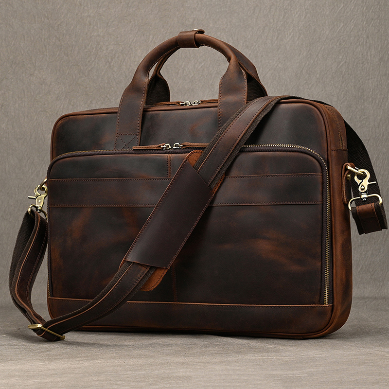 Laptop Bag Leather 15 - Crazy Horse Valigetta da uomo in