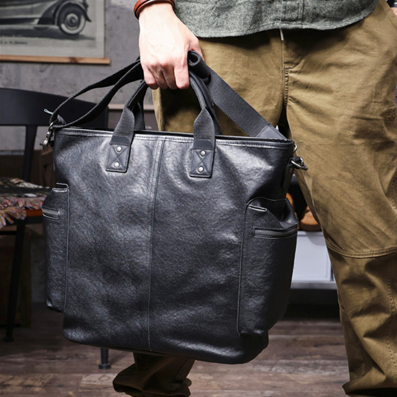 Laptop Bag Leather 15 - Borsa a Mano da Uomo in