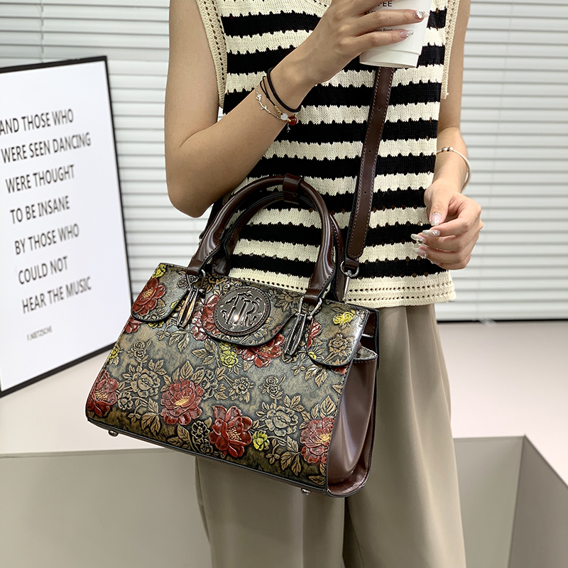 Luxury Bags Vegan - Borsa Tote Vintage con Motivi Floreali