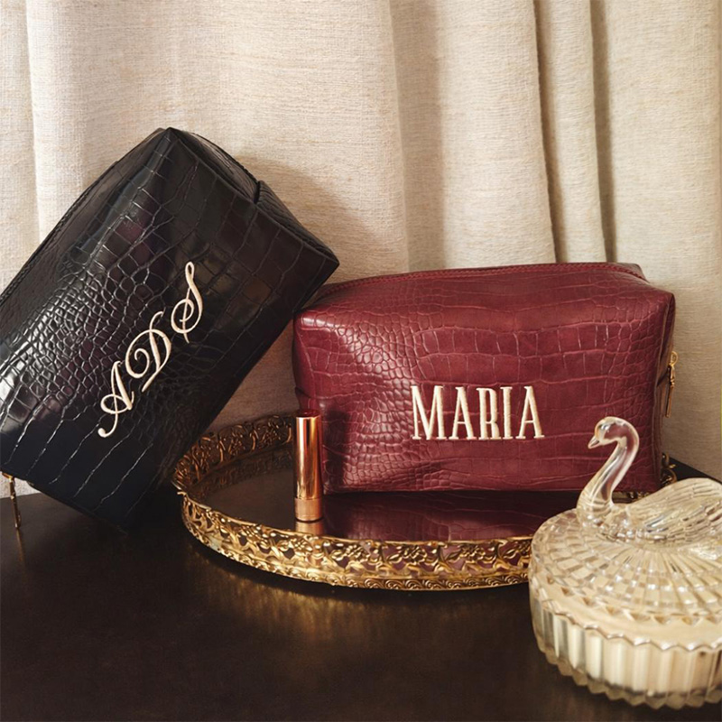Luxury Bags Vegan - Borsa per il Trucco Ricamata in