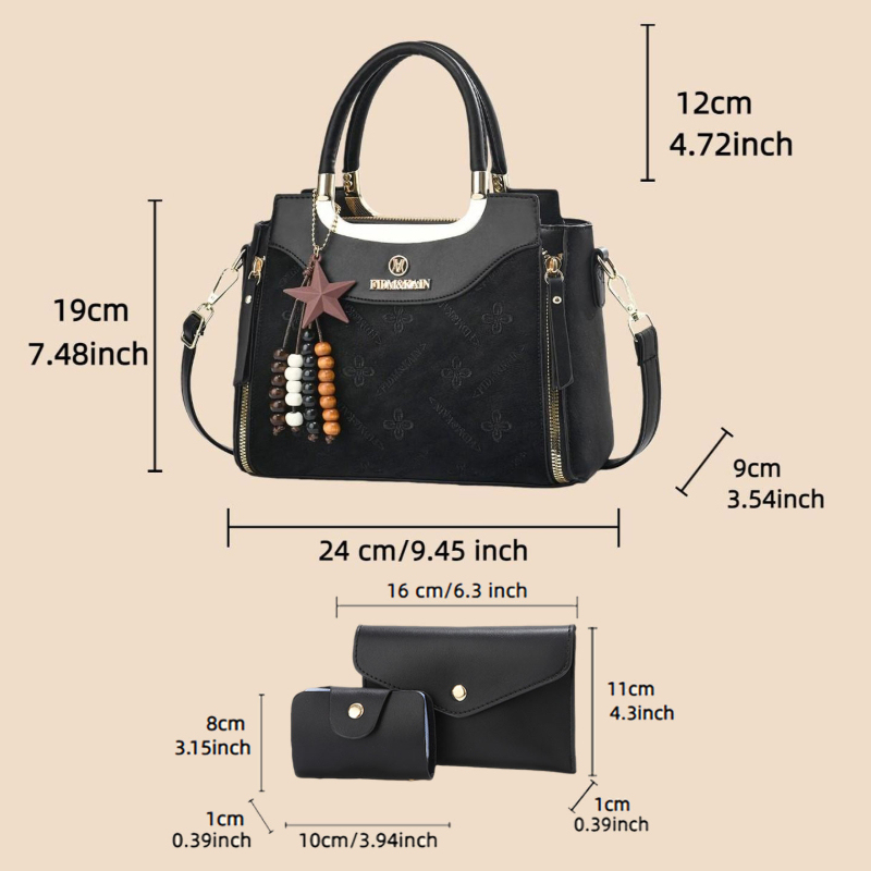 Elegante borsa da donna, tinta - Luxury Bags With Zipper recensione e prezzo