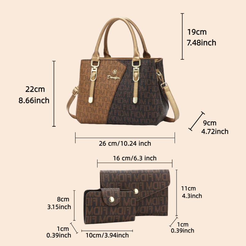 Set di 3 borse da donna, borse - Luxury Bags With Zipper recensione e prezzo