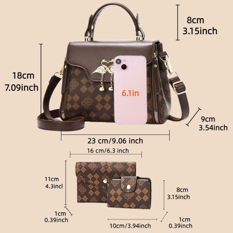 Set di 3 borse da donna, borsa - Luxury Bags With Zipper recensione e prezzo